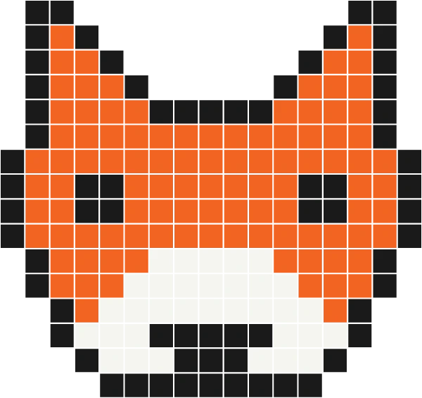 Orange fox face with pointed ears, a white muzzle and a black nose