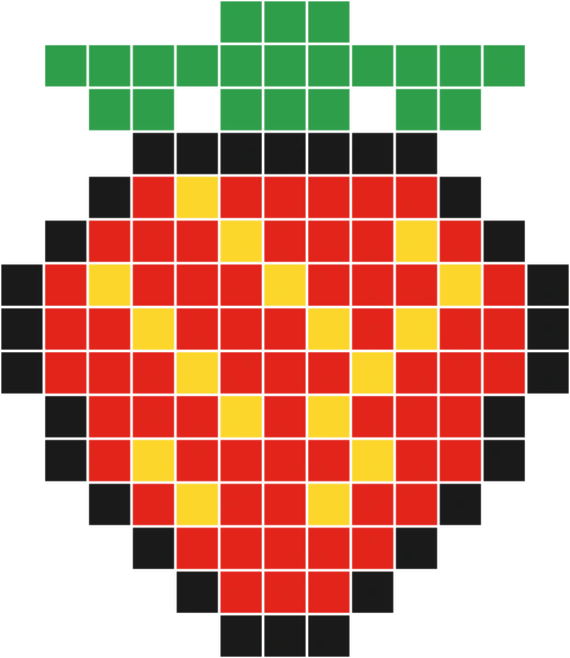 Red bead strawberry with yellow seeds and a green leafy top