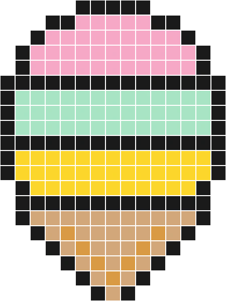 Ice cream cone with pink, mint and yellow scoops on a waffle cone